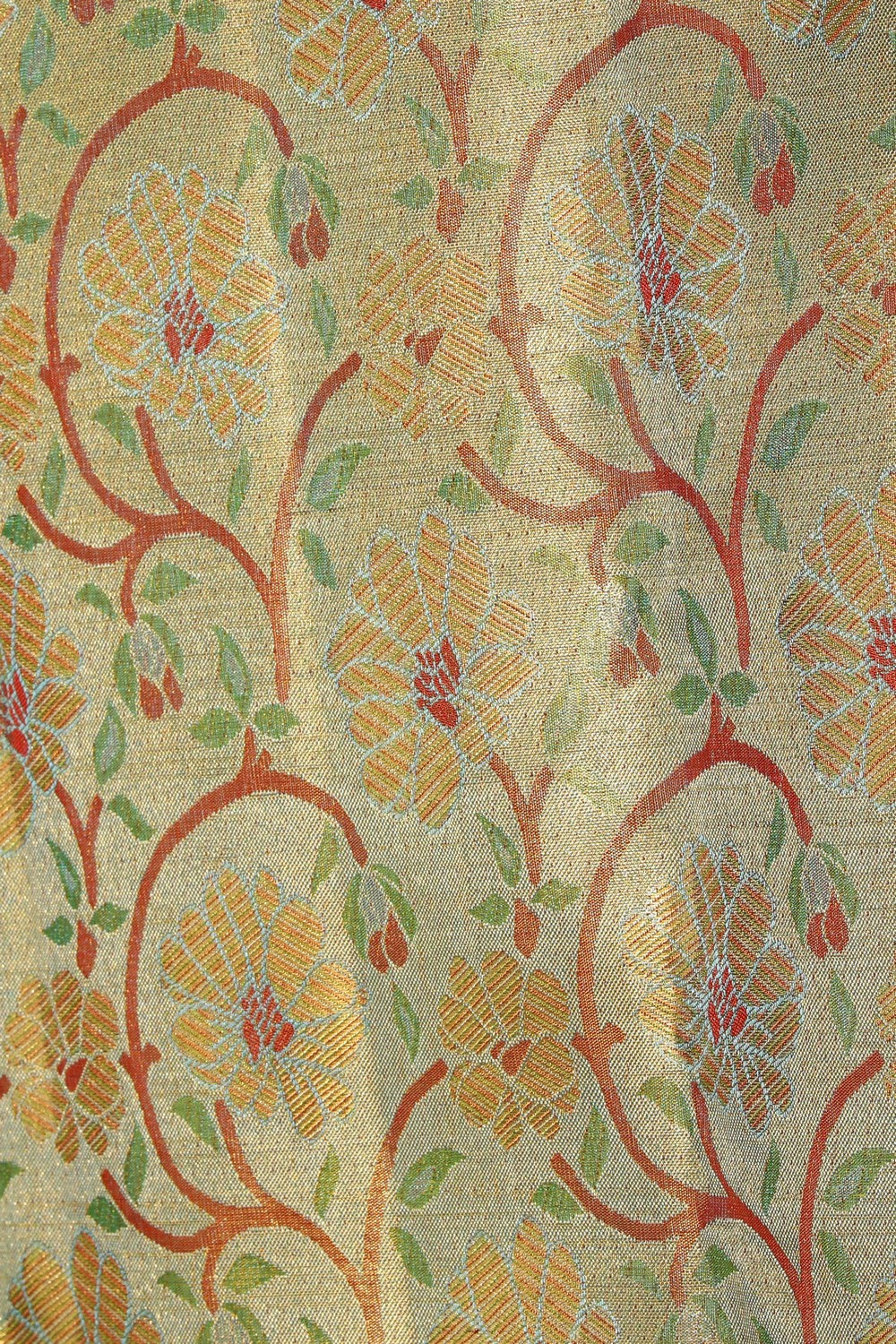 Image of Kanchipuram Silk Tissue Brocade Green Saree